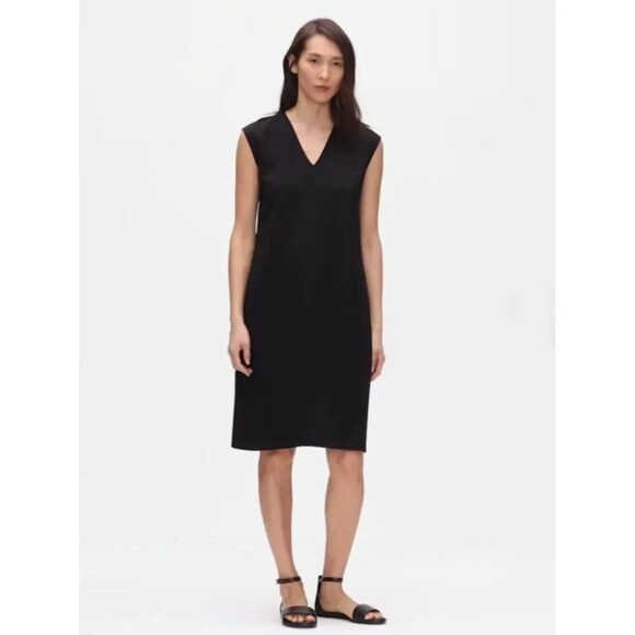 Eileen Fisher Dresses & Skirts - Eileen Fisher | Flex Tencel Ponte Dress | Sleeveless V- Neck | Black | L